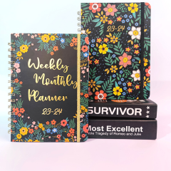 2023 schedule flower cover coil notebook calendar spiral week planner