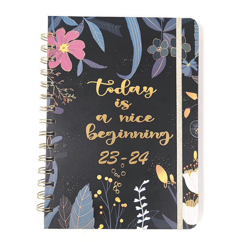 2023 schedule flower cover coil notebook calendar spiral week planner