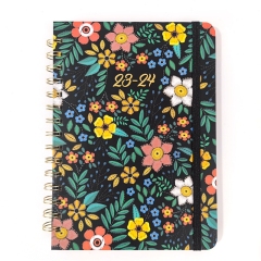 2023 schedule flower cover coil notebook calendar spiral week planner