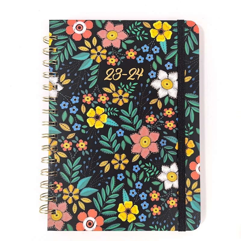 2023 schedule flower cover coil notebook calendar spiral week planner