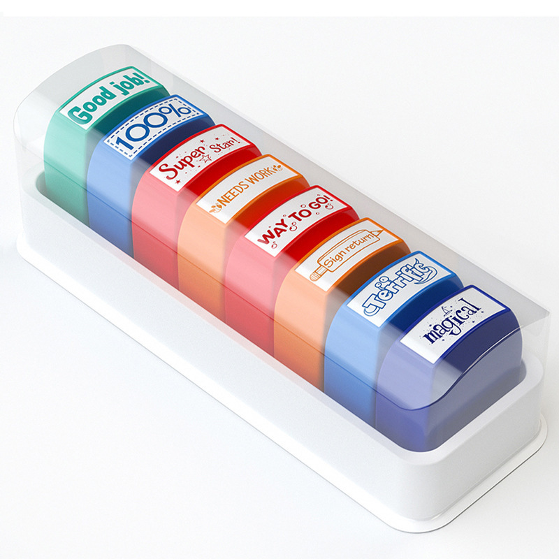 8Pcs Teacher Stamps for Grading Classroom