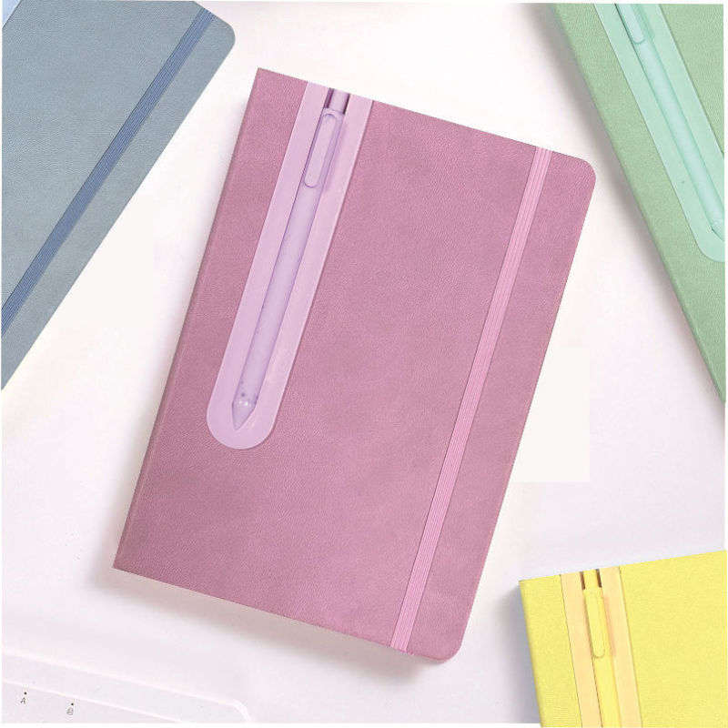 PU notebook with patented pen holder
