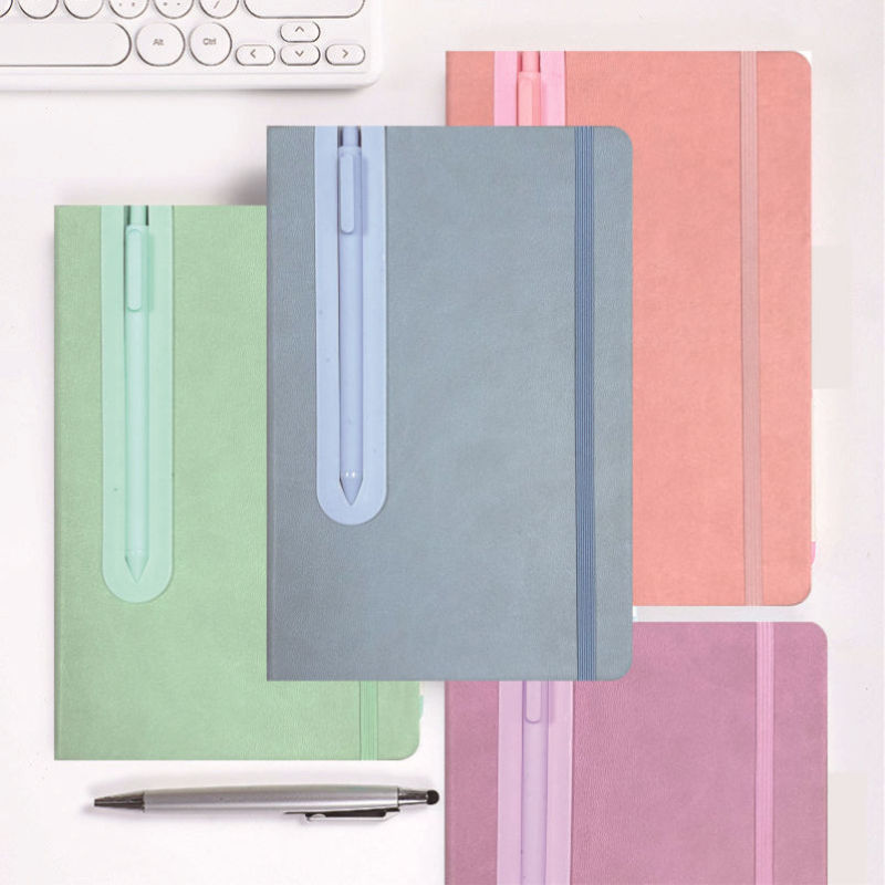 PU notebook with patented pen holder
