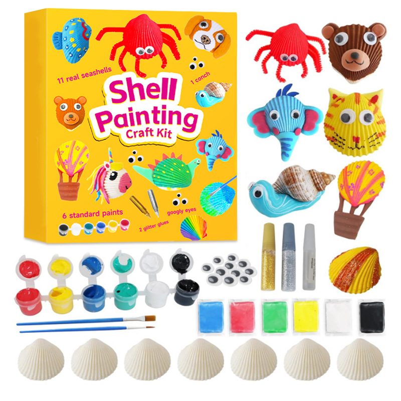 Shell Painting Kit - Arts & Crafts Gifts for Boys and Girls