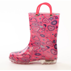 Wholesale Waterproof Children's Pvc Rain Boots Transparent Sole With Light Rain Boots for kids