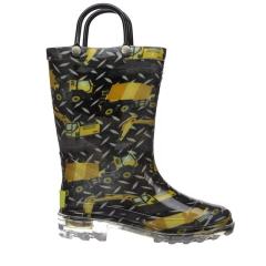 Good Quality Hot Selling PVC Knee High Unisex Bright Light Soft Kids Rain Boots For Children With Handle