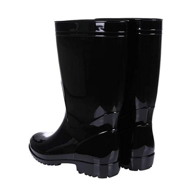 Black pvc plastic gumboots agriculture work safety shoes waterproof protect rain boots workers Footwear