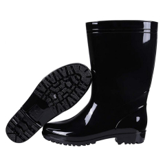 Black pvc plastic gumboots agriculture work safety shoes waterproof protect rain boots workers Footwear