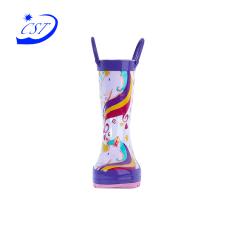 Fancy boys cool rocket stylish pvc flower cheap children's boots wholesale  colourful fish pattern rain boots