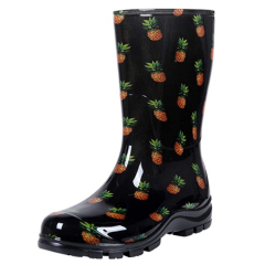 Fashion hot sale women rain rubber boots waterproof outdoor footwear for ladies