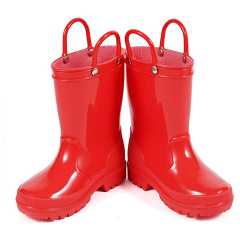 Custom PVC Rainboots Baby Waterproof Plush Walking Shoes Cartoon Rain Boots for Kids