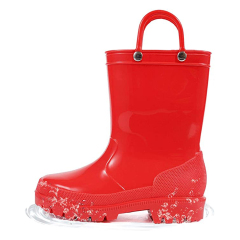 Custom PVC Rainboots Baby Waterproof Plush Walking Shoes Cartoon Rain Boots for Kids