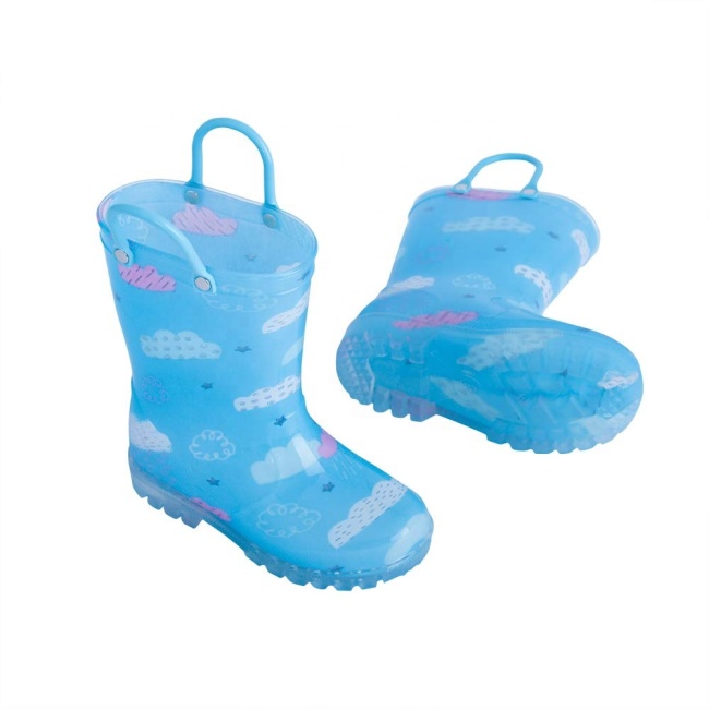 2023 Cheap Wholesale Kids Rain Boots Transparent Children Waterproof Pvc Boots for Boys