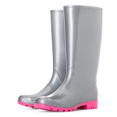 Women Fashion Glitter Knee High wellies glitter waterproof PVC cheap rain boots
