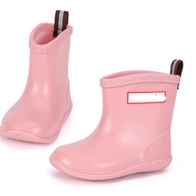 New style custom accepted kids boots pink rubber rain shoes for children