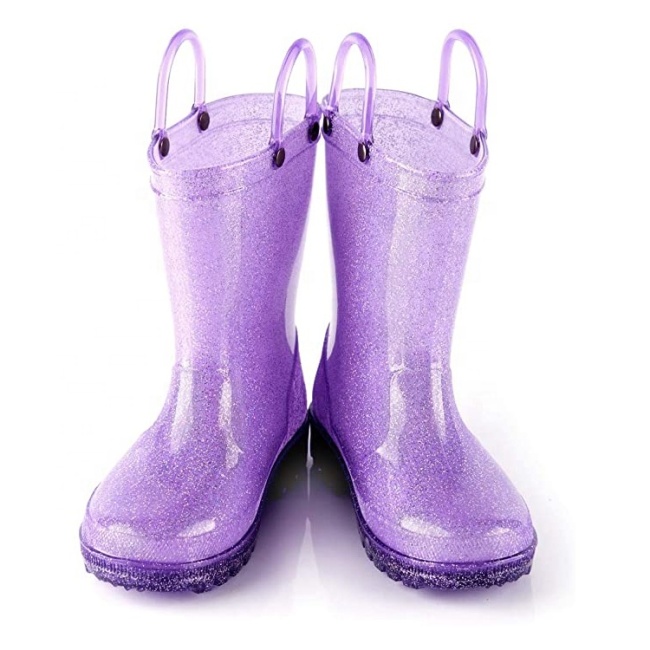 Wholesale Cheap Kids Colorful Led Lighting  Shoes PVC Rain Boots