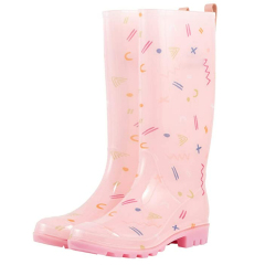 New Women's Flat  Knee High PVC Rain Boots  Waterproof Footwear