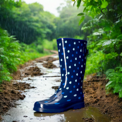 2024 Manufacturer Women and Girls' Waterproof Rubber Rain Boots Wellies for Spring and Autumn Seasons