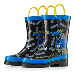 2023 Waterproof Rubber Lovely Printed Rainboots with Handles Rain Boots for Kids