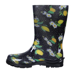 2022 ladies mid tube pattern garden waterproof boots Women mid tube rain boots