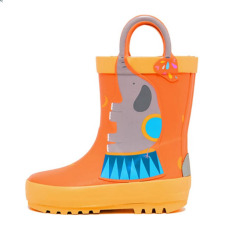 2022 children rain boots for boys waterproof rubber boots with fun and easy-to-wear handles