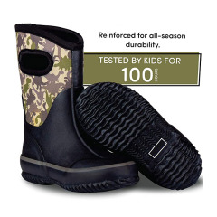 High Quality Rubber Rain Boots Camouflage Waterproof Neoprene Hunting Boots for Kids