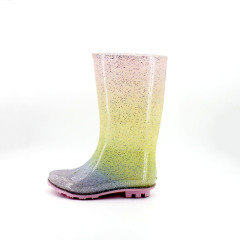 Ladies Shining Glitter waterproof rain boots womenMid High PVC rain boots