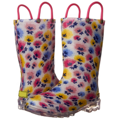2022 Wholesale Hot Colorful Print Pvc Waterproof Children Rain Boots