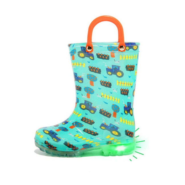children's Jelly PVC rain boots, luminous boots for girls and boys, with cute prints