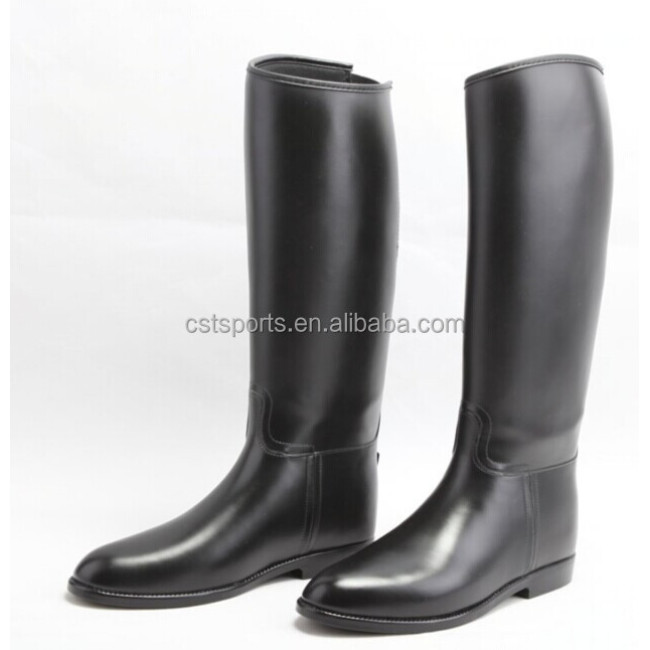 Wholesale Factory Price black shinny pvc long horse riding boots women