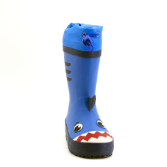 Fashion Custom kids Shark Printing boots rubber Waterproof Rain Boots for Children