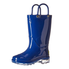 new unisex children handle waterproof PVC luminous rain boots