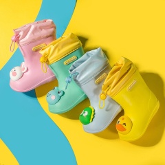Colorful kids PVC rain boots pure color waterproof high quality rain boot for kids