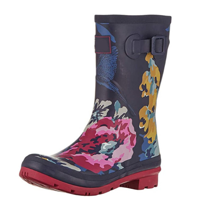 2022 high quality multi-style rubber rain boots printing waterproof wear-resistant wellies for ladies