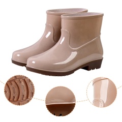 Hot Selling Waterproof PVC Gumboots Wellies Fashion Ankle-high Lady Rain Boots for Women