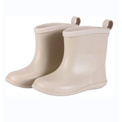 Manufacturer OEM Solid color kids half PVC wellies rain shoes boots for children