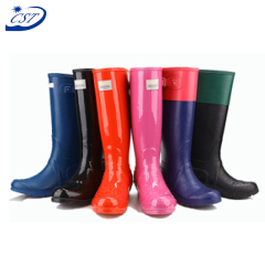 Manufacturer latest cheap ladies long boot knee high rain boot mold rain boots for ladies