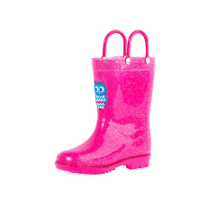 Girls Glitter Waterproof Dustproof half with handle PVC kids rain shoes boots