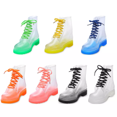 Factory wholesale cheap rain shoes pvc transparent rain boots for women