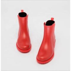 Women Waterproof High Heel Fashion Shoes  Cute Short Ankle PVC Rain Boots