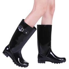 Knee High Rain Boots Fashion Waterproof PVC Tall Wellies Rain Boots for Women
