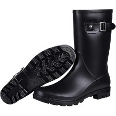 Women's shining Knee High Rain Boots Waterproof Tall Wellies Garden Boots