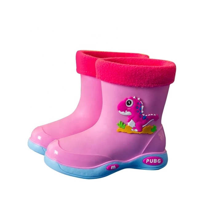 2022 Hot Selling Kids Rubber Rain Water Shoes for Baby Waterproof Cute Rain Boots for Children