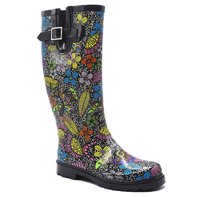 Fashion Waterproof Printed Boot Women Rubber Rain Boots comfortable footwear
