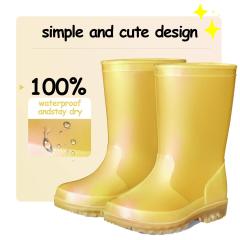 2023 fashion kids plastic waterproof pvc rubber rain boots for children
