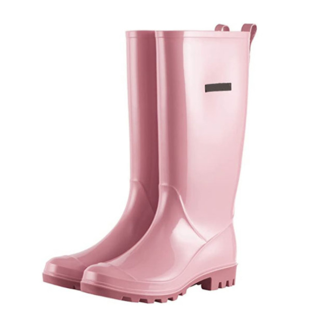 Women high-top PVC rain boots waterproof garden shoes rain boots comfortable insoles stylish light rain boots outdoor work
