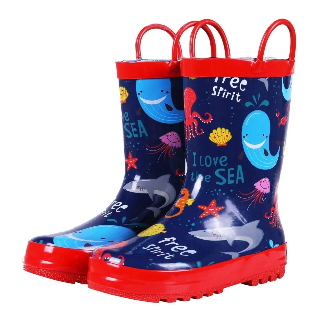 Rubber Wholesale Kids Long Tall Rain Boots With Custom Printing Gumboots