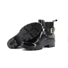 hot sale waterproof garden boots chelsea work PVC  rain boots  side buckled ankle boots women shoes