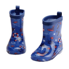 Wholesale Custom PVC Waterproof Plush Walking Shoes Carton Rain Boots for Girls for Kids in Spring & Autumn Seasons