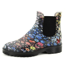 Ladies waterproof printing rain boots women fashion PVC chelsea boots